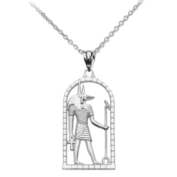 925 Sterling Silver Egyptian Anubis Pendant Necklace 16" 18" 20" 22"