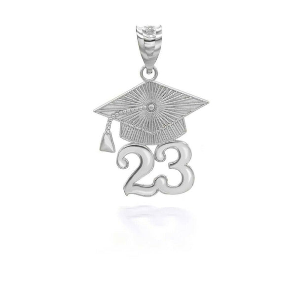 10K Solid Gold Class of 2023 Graduation Ceremony Cap Pendant Necklace