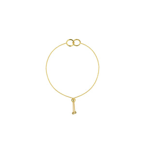 14K Solid Yellow Gold Interwined Circle Boho Adjustable Bracelet