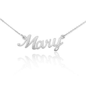 NWT Personalized Sterling Silver Name Plate Necklace - Mary 16" 18" 20" 22"