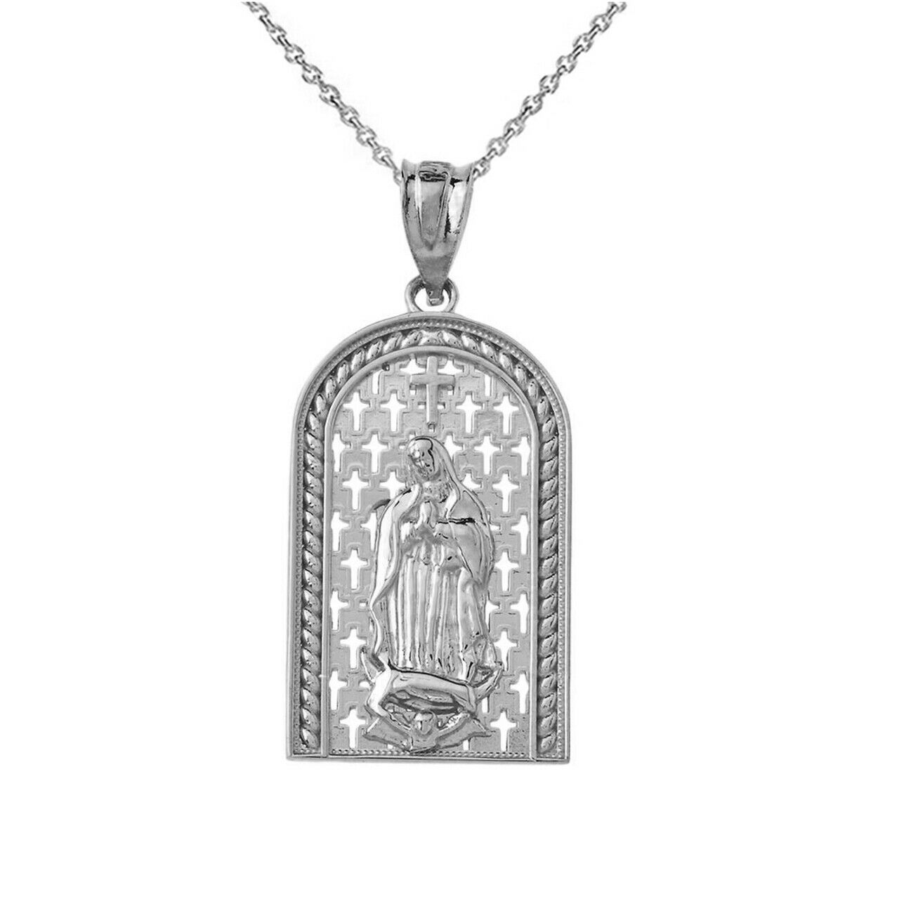 925 Sterling Silver Our Miraculous Lady of Guadalupe Pendant Necklace