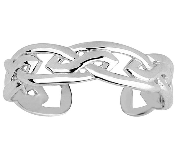 925 Sterling Silver Trinity Knot Toe Ring - Adjustable - Knuckle, Thumb Ring