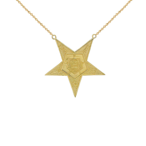 14K Solid Gold Order of the Eastern Star (OES) Masonic Pendant Pendant Necklace