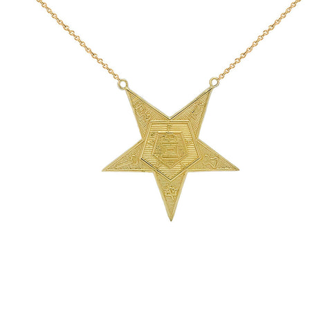 14K Solid Gold Order of the Eastern Star (OES) Masonic Pendant Pendant Necklace