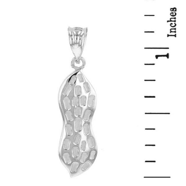 925 Sterling Silver Peanut Ground Nut Pendant Necklace