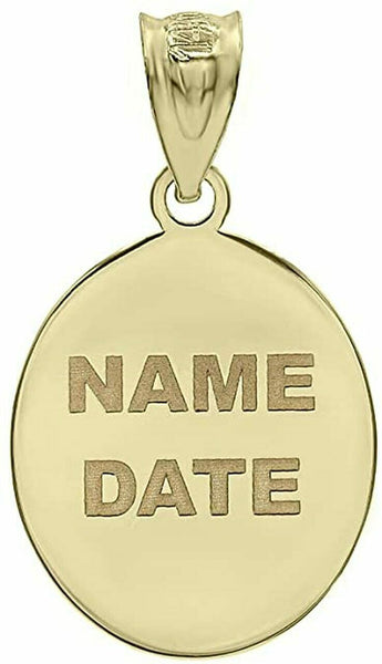 Personalized Name 10k 14k Solid Gold My Baptism Dove Cross Pendant Necklace