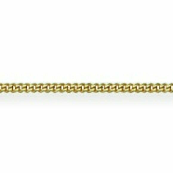 14 k Solid Gold 0.7 mm Curb Kids Chain Necklace - Adjustable 13"-15" Real
