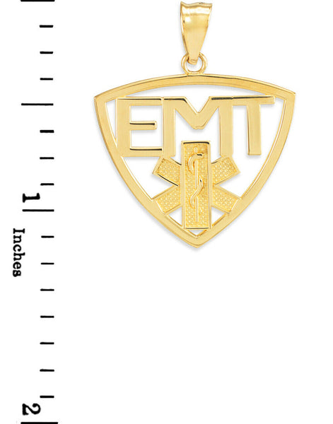 10K Yellow Gold Emergency Medical Technician (EMT) Star of Life Charm Pendant