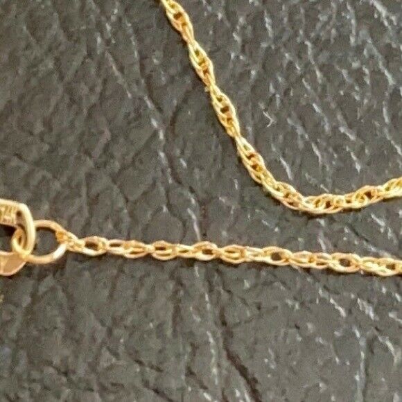 14K Solid Real Yellow Gold Mini Evil Eye Diamond Dainty Necklace - 16"-18"