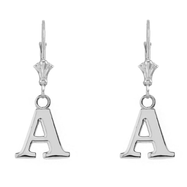 Sterling Silver Initial Earrings B,D,P,G,W,E,V,J,N,M,S,T Made in USA Any Letter