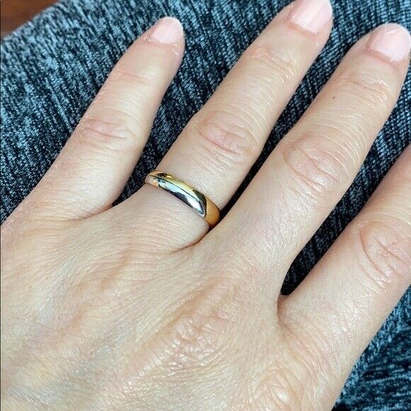 14K Solid Real Gold Yellow Plain Wedding Band Engagement Ring Size 5.25, 7