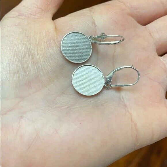 .925 Sterling Silver Maze Chartres Labyrinth Dainty Disc Leverback Earrings
