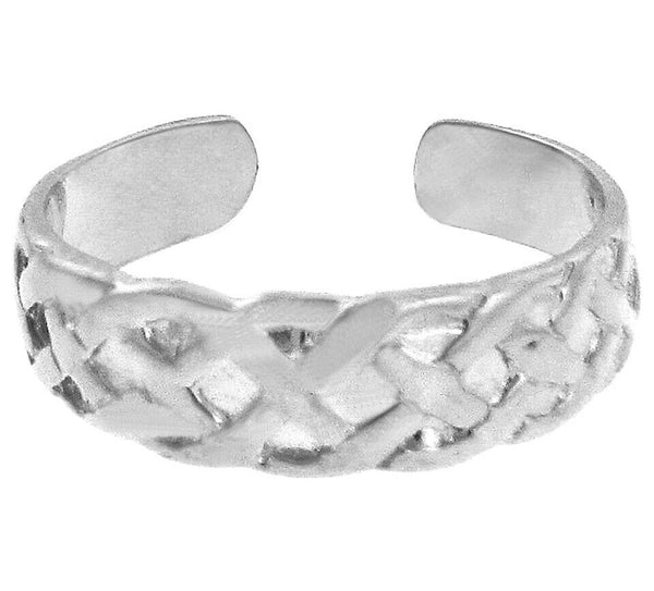 925 Sterling Silver Bold Trinity Knot Toe Ring - Adjustable - Knuckle, Thumb