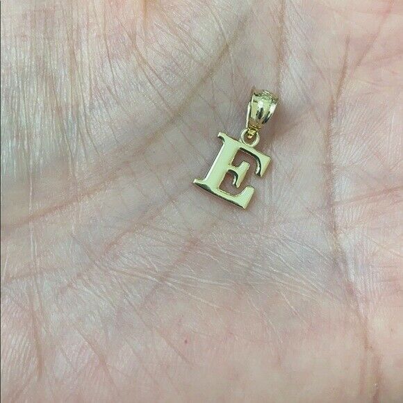 14k Solid Yellow Gold Small Mini Initial Letter N Pendant Necklace