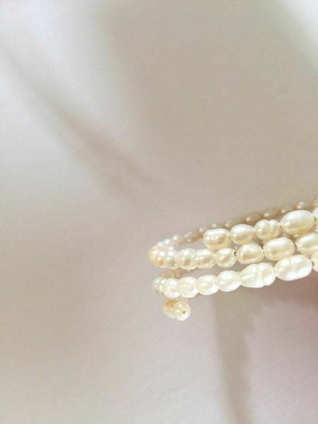 Small Pearl Bangle Bracelet