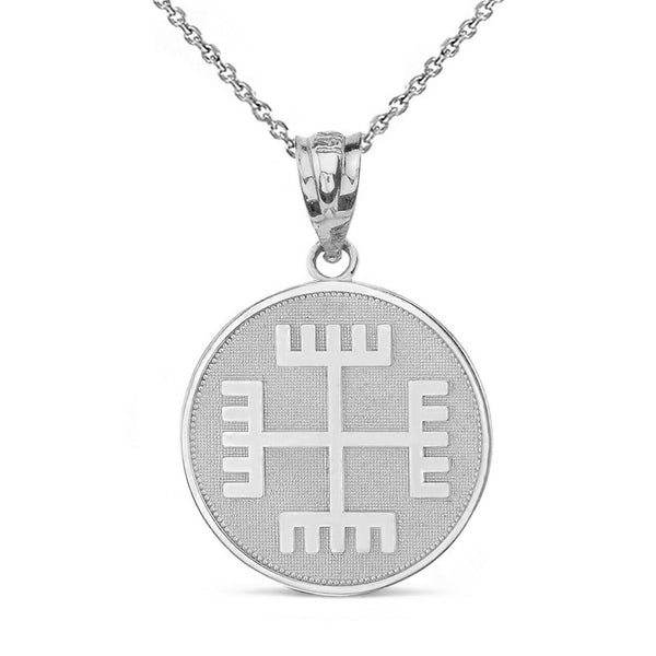 Sterling Silver Slavic Neopaganism Rece Boga Hands of God Disc Pendant Necklace