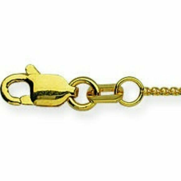14k Solid Yellow Real Gold 0.8 mm Round Wheat Chain Necklace 16", 18", 20"