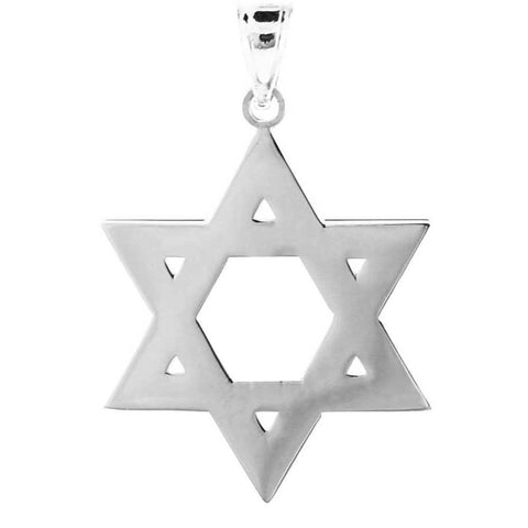 Sterling Silver Jewish Star of David Reversible Charm Pendant Made USA Unisex
