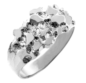 925 Pure .925 Sterling Silver Men's Knight Nugget Ring All/ Any Size