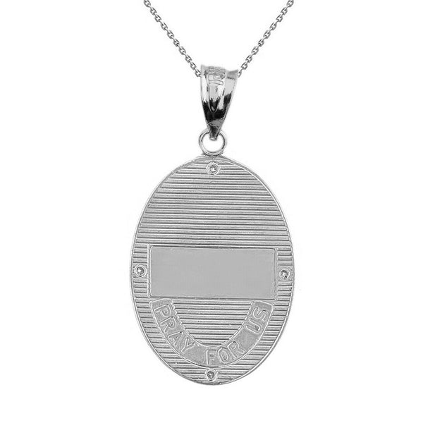 Sterling Silver Greek Orthodox Saint Nectarios Aegina Medallion Pendant Necklace