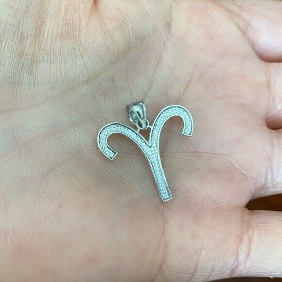 925 Sterling Silver Aries April Zodiac Sign Pendant Necklace