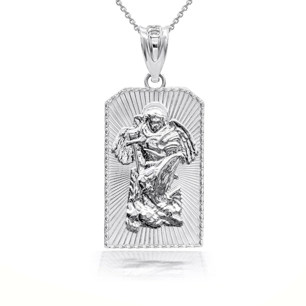 925 Sterling Silver St. 3D Saint Michael Archangel Pendant Necklace