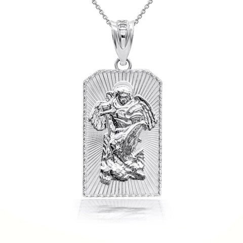 925 Sterling Silver St. 3D Saint Michael Archangel Pendant Necklace