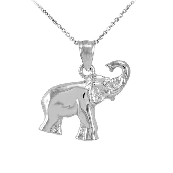 925 Sterling Silver Baby Elephant Charm Pendant Necklace