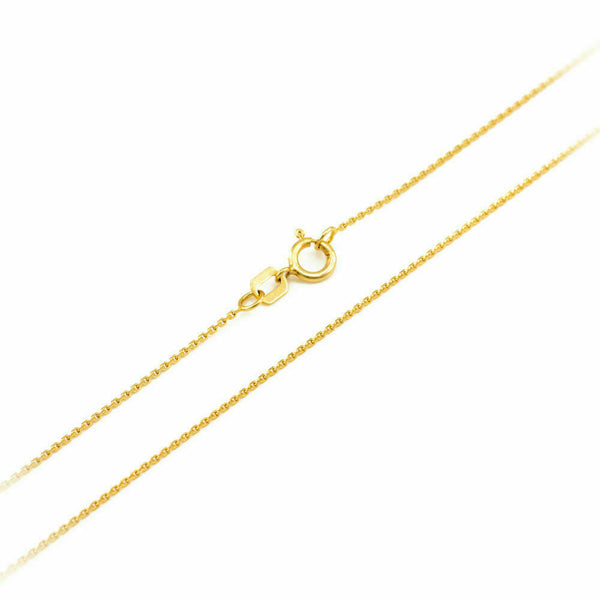 14k Solid Yellow Gold Airplane Propeller Pendant Necklace
