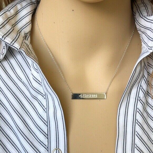 San Francisco 49ERs Engraved 49 ERs Bar Necklace -Official Licensed NFL Team