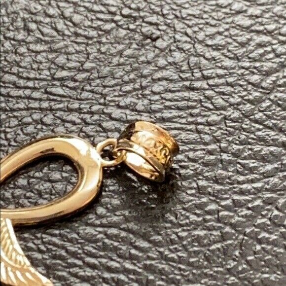 14k Solid Yellow Gold Ankh With Eye of Horus Pendant Necklace