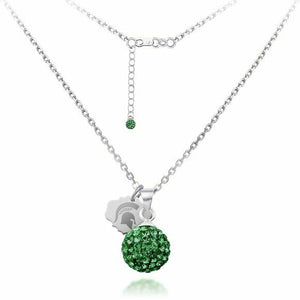 Michigan State University Crystal Ball Sphere Necklace -Fine Silver Licensed MSU