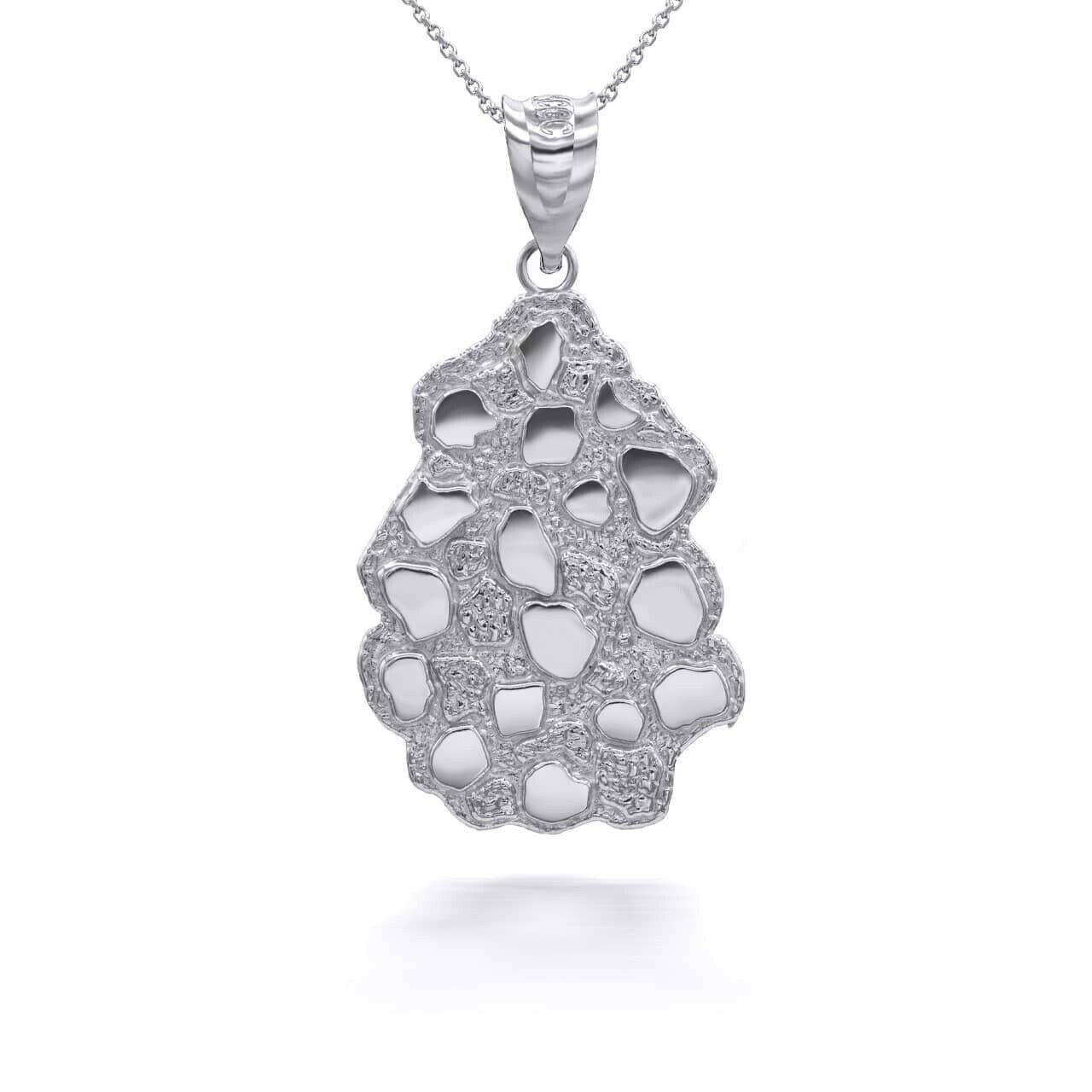 .925 Sterling Silver Nugget Pendant Necklace
