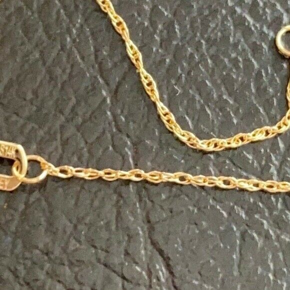 14K Solid Yellow Gold Mini Disk Disc Cut Out Cloud Dainty Necklace - 16"-18"