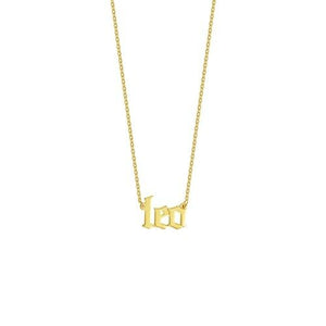 14K Solid Yellow Real Fine Gold Gothic Script Leo Zodiac Necklace Adjustable
