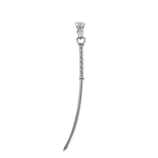 925 Sterling Silver Katana Japanese Samurai Sword Martial Arts Pendant Necklace