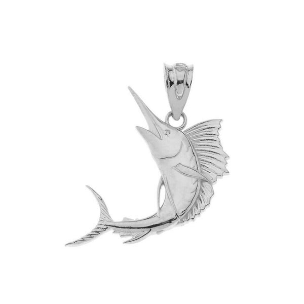 925 Sterling Silver Swordfish Pendant Necklace