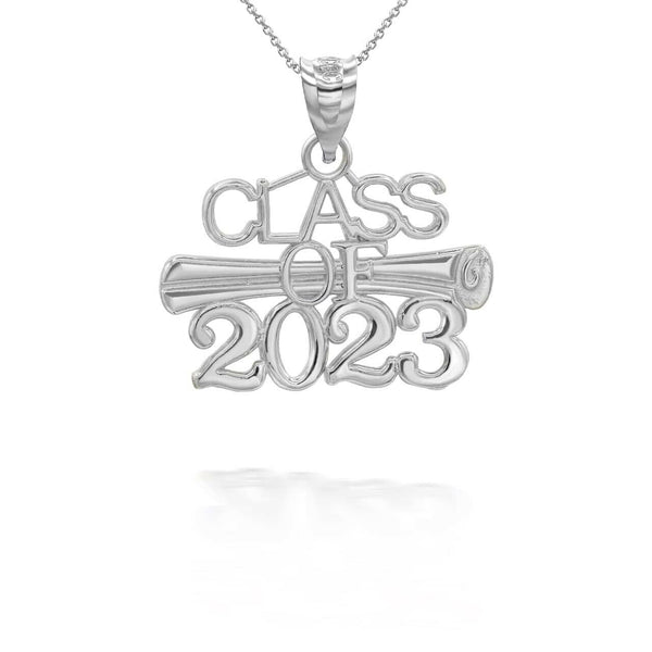 925 Sterling Silver Class of 2023 Graduation Diploma Pendant Necklace