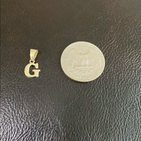 14k Solid Yellow Gold Small Mini Initial Letter G Pendant Necklace