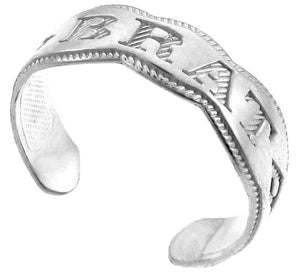 925 Sterling Silver Brat Toe Ring - Adjustable - Knuckle, Thumb