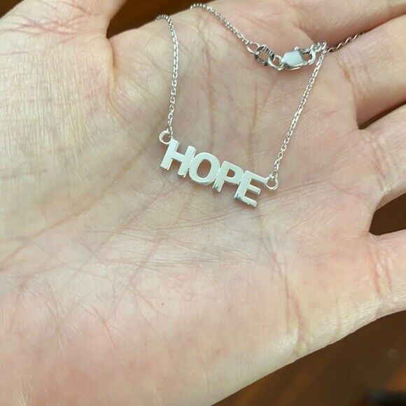 925 Sterling Silver "HOPE" Script Necklace 16", 18", 20", 22"