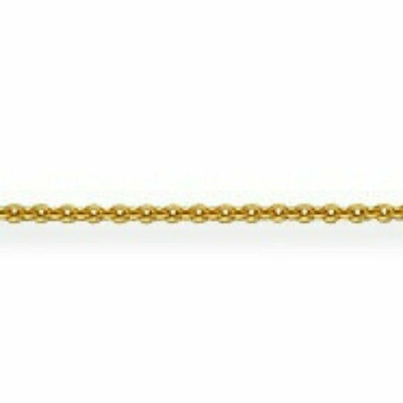 14 k Solid Real Gold 0.7 mm Cable Thin Kid Children Chain Necklace - 13"-15"