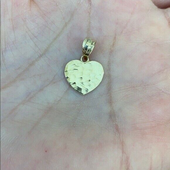 14k Rose Gold Hammered Mini Small Heart Pendant Necklace