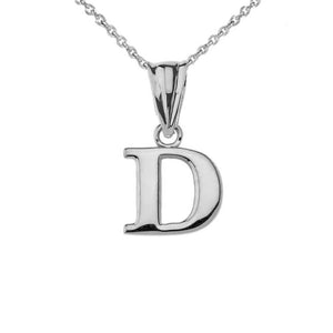 925 Sterling Silver Mini Small Initial Letter D Pendant Necklace 16" 18" 20" 22"