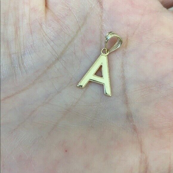 10k Solid Yellow Gold Small Milgrain Initial Letter B Pendant Necklace