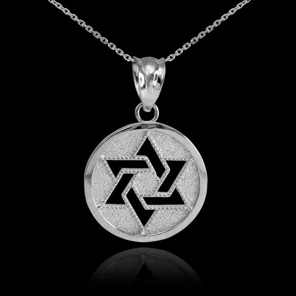 925 Sterling Silver Cut-Out Star of David Israel Jewish Pendant Necklace