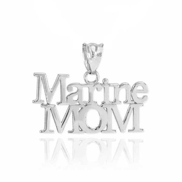 925 Sterling Silver Marine Mom Pendant Necklace