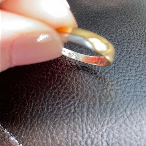 14K Solid Real Gold Yellow Plain Wedding Band Engagement Ring Size 5.25, 7