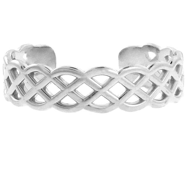 925 Sterling Silver Trinity Knot Toe Ring - Adjustable - Knuckle, Thumb Ring