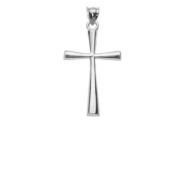 10K Solid White Gold Cross Pendant Necklace 16" 18" 20" 22"